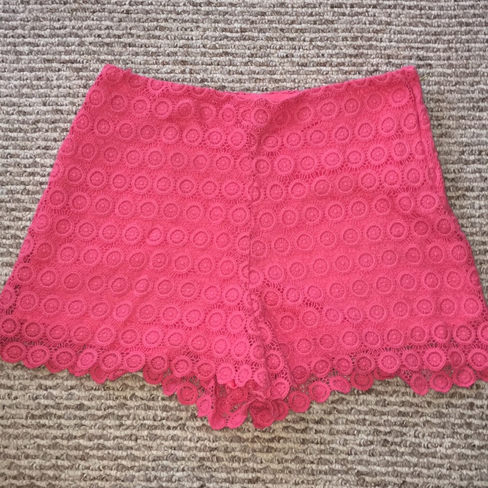 Pink Crochet Shorts by Bleuh Ciel, Size Small.